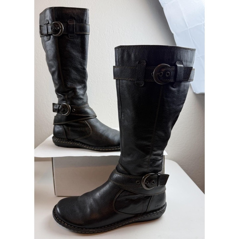 B.O.C Born Concept Austin Black Leather Knee High Riding‎ Boots Womens Size 8/39 - Picture 6 of 11